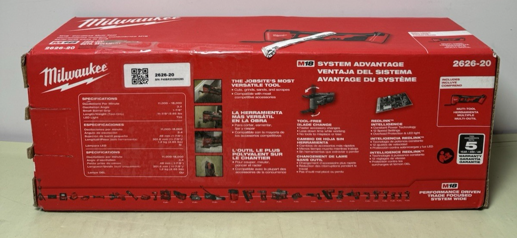 Milwaukee 2626-20 M18 18V Cordless Multi Tool (Tool Only)-New Sealed #1