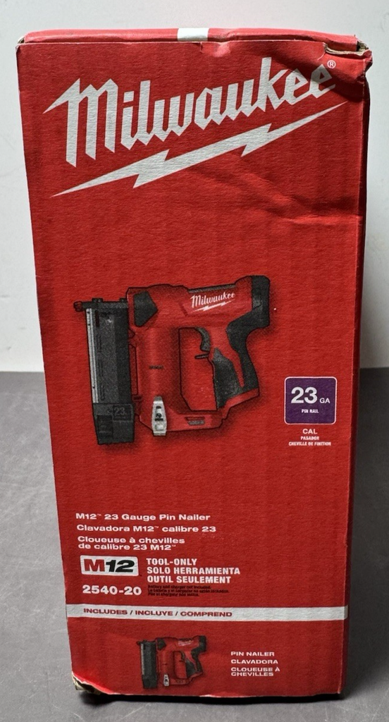 Milwaukee 2540-20 M12 23 Gauge Compact Trigger Pin Nailer - NEW IN BOX! #3