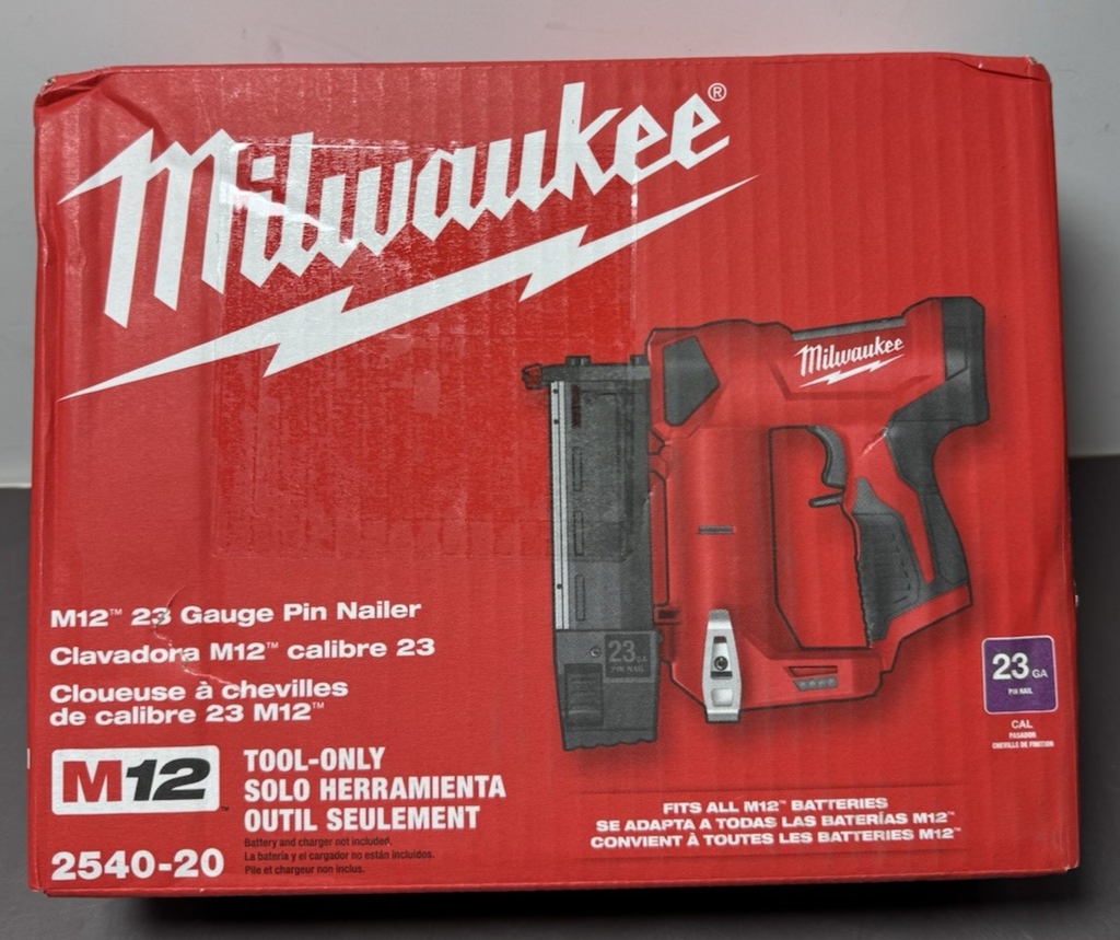 Milwaukee 2540-20 M12 23 Gauge Compact Trigger Pin Nailer - NEW IN BOX! #4