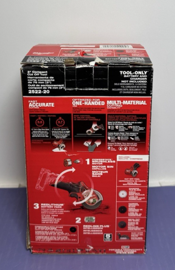 Milwaukee FUEL 2522-20 M12 Compact 3" Cut Off Tool Saw W/ 3 Blades-Open Box #1