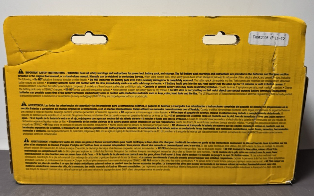 DEWALT DCB606C 20V/60V MAX* FLEXVOLT® 6Ah Battery Kit - NEW Sealed #3