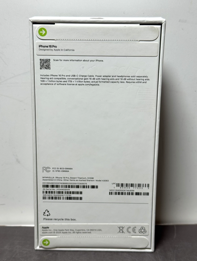 Apple iPhone 16 Pro Desert Titanium 512GB Unlocked- New Sealed #1