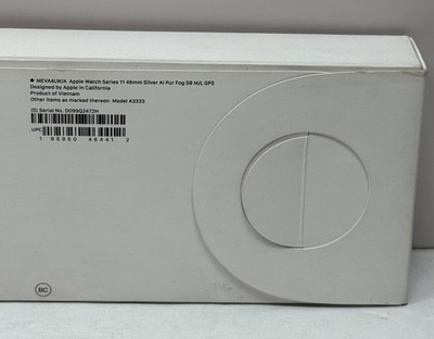 Apple Watch Series 11 46mm Silver Aluminum GPS Purple Fog Sport Band M/L-New #3