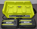 Ryobi OP407VNM 40V Lithium-Ion 3-Port Charger with 2 x Battery 4Ah buy
