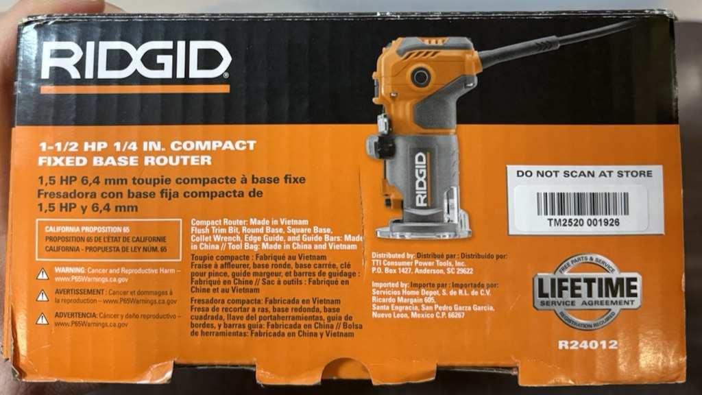 Ridgid 1 1/2 PEAK HP Compact Router Fixed Base  R24012 Corded Router #5