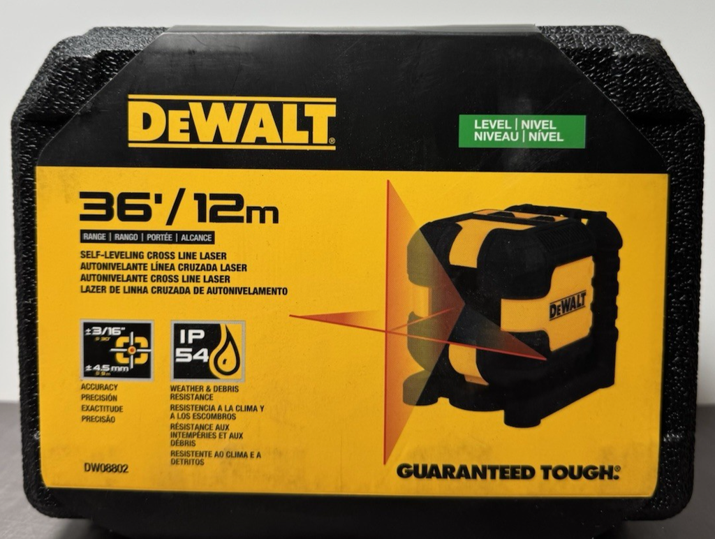 DeWalt DW08802 36' Self-leveling Cross Line Laser Level New w/ Case - Brand New #1