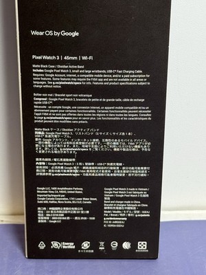 Google Pixel Watch 3 45mm WiFi GPS Obsidian Matte Black GA05785-US 3rd Gen-New #2