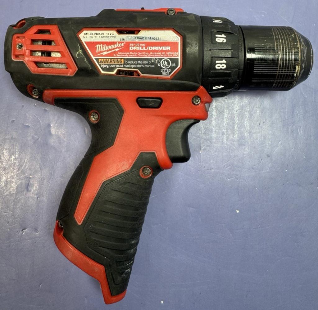 Milwaukee Drill Driver/Right Angle Drill 2407-20/2415-20 + 1.5 AH Battery #4