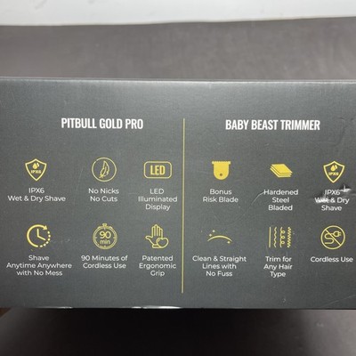 Skull Shaver: Pitbull Gold PRO Electric Razor & Baby Beast Trimmer for Men #2