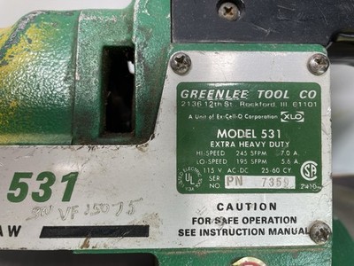 Clean Preowned Greenlee 531 Two Speed Portable Corded Band Saw #7