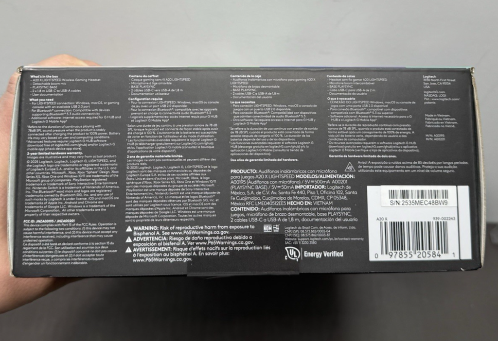 New Sealed Logitech Astro A20X Light Speed Wireless Gaming Headset White #4