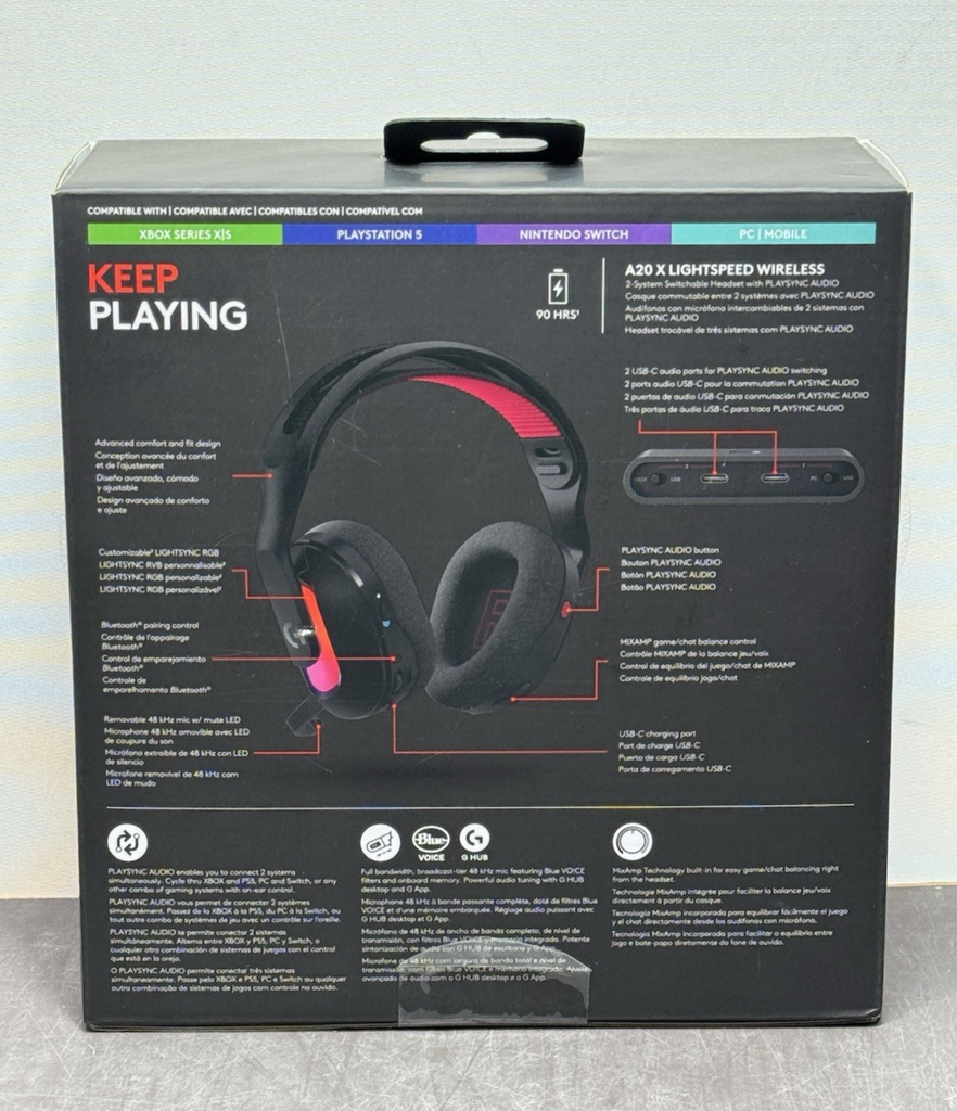 Logitech G Astro A20 X Lightspeed Wireless Headset Black Xbox Series X|S PS5 PC #1