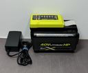 40V Lithium-Ion 6.0 Ah High Capacity Battery OP40602 w/Charger Kit - Preowned used
