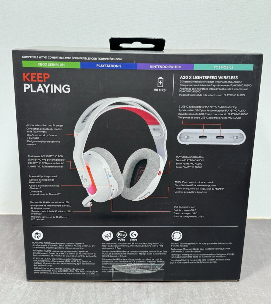 New Sealed Logitech Astro A20X Light Speed Wireless Gaming Headset White #1