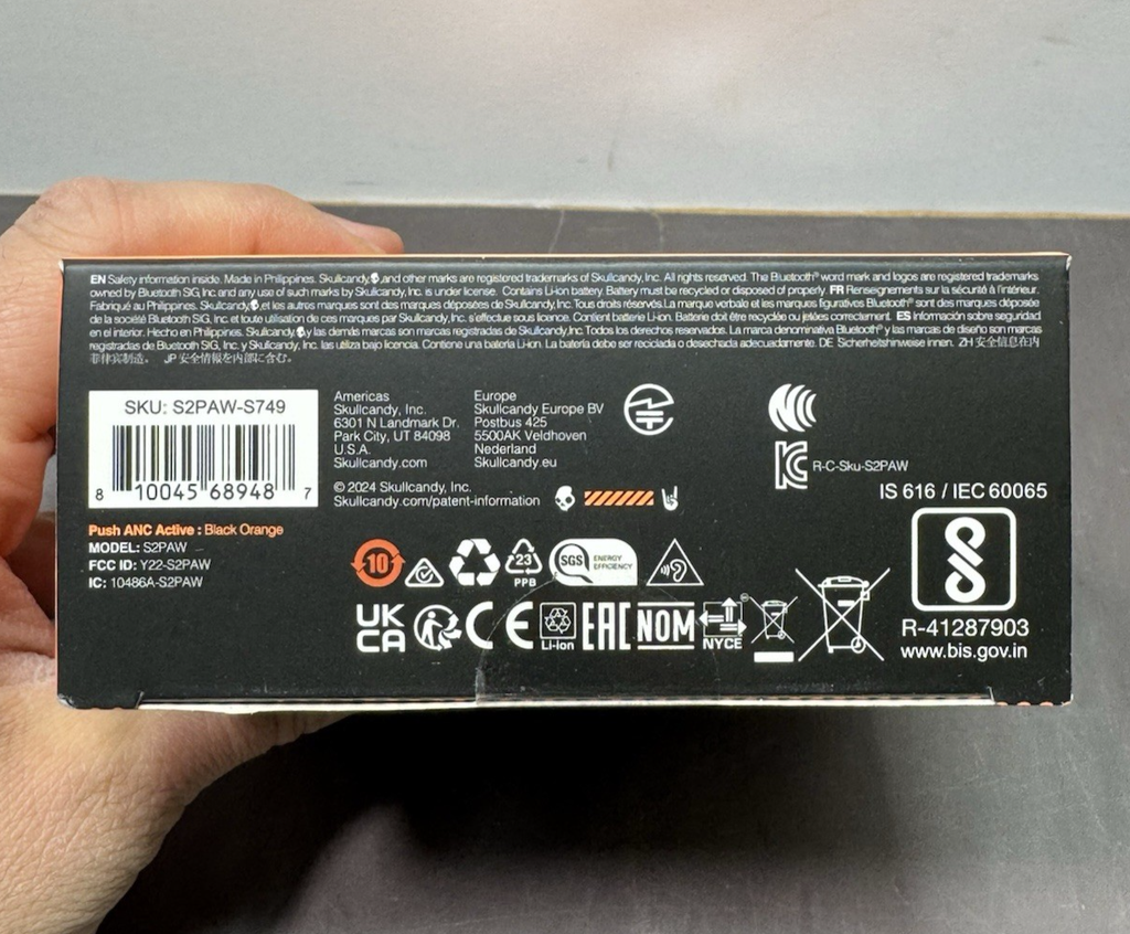 Skullcandy Push ANC Active Noise Canceling True Wireless Earbuds - Black-New #3