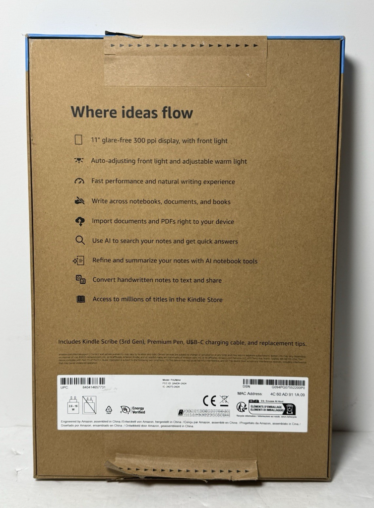 Amazon Kindle Scribe 3rd Gen, Graphite 2025 64GB, Wi-Fi, 11" w/ Pen-Open Box #1