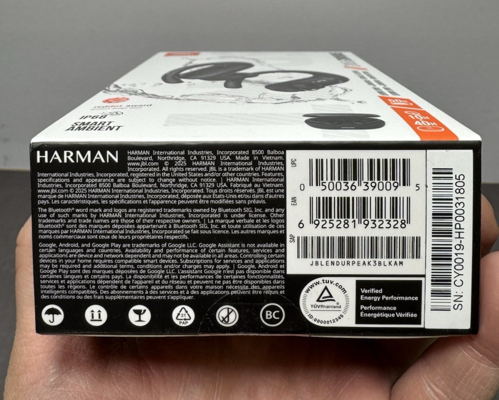 JBL Endurance Peak 3 True Wireless Bluetooth Earbud Headphones - Black - New #2