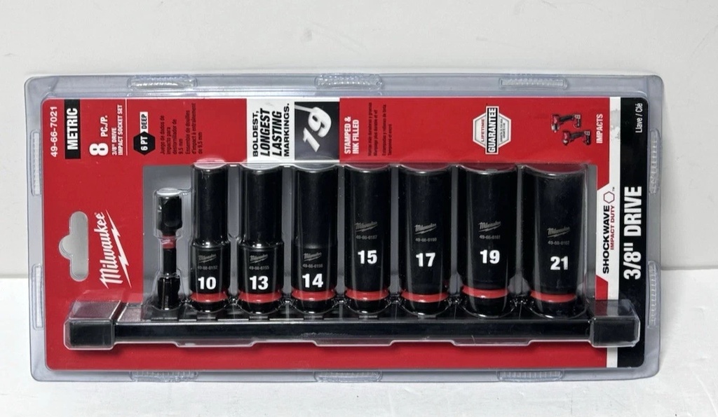 Milwaukee 49-66-7021/7024 and  8PC SHOCKWAVE Impact Duty 3/8"; Metric and SAE #5