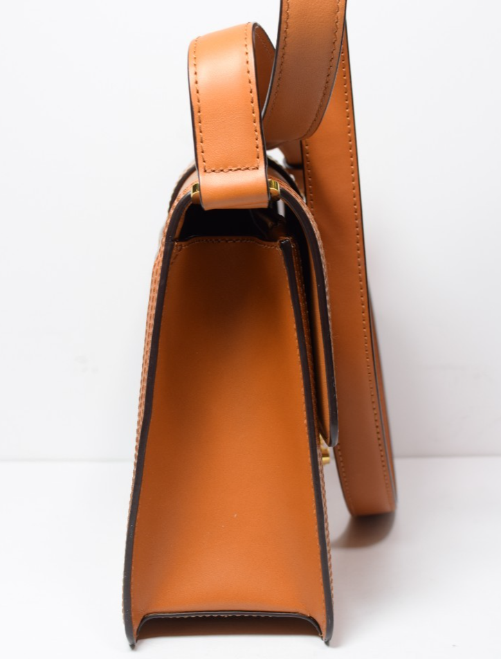 MCM Signature Visetos Tracy Shoulder Bag In Cognac #6