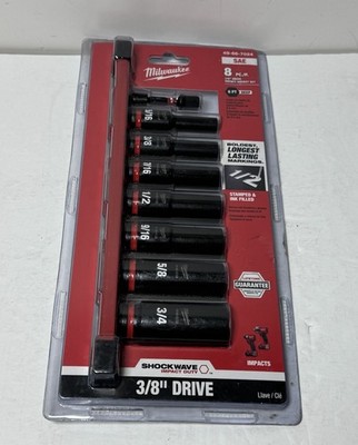 Milwaukee 49-66-7021/7024 and  8PC SHOCKWAVE Impact Duty 3/8"; Metric and SAE #4