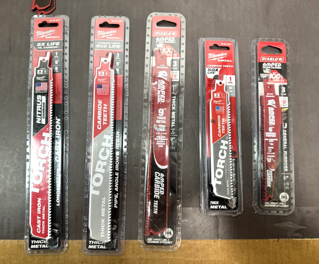 Milwaukee TORCH & Diablo AMPED Carbide Reciprocating Saw Blade Lot #1