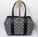 CELINE Macadam Canvas Hand Bag Navy Gold used