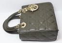 Christian Dior Small Lady My ABCDior Cannage Quilt Lambskin Olive Taupe Lambskin used