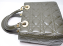 Christian Dior Small Lady My ABCDior Cannage Quilt Lambskin Olive Taupe Lambskin in Boston
