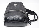 MCM Aren Sling Bag Visetos Black Canvas and Leather Trim used