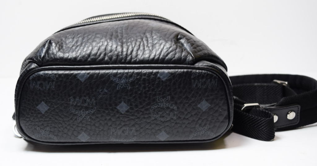 MCM Aren Sling Bag Visetos Black Canvas and Leather Trim #7