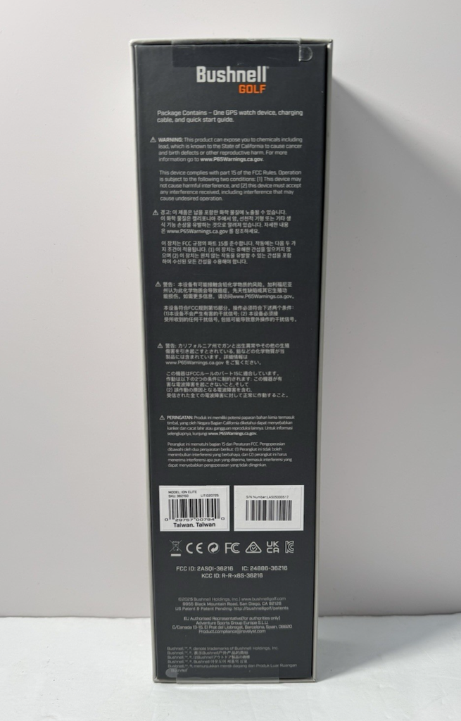 Bushnell Ion Elite Golf GPS Watch Black (362150) - Brand New #1