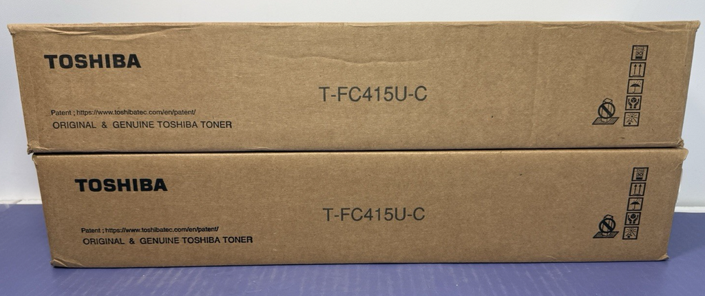 Toshiba T-FC415U-C Cyan Toner Lot (2) OEM NEW Genuine Sealed T FC415U C #1