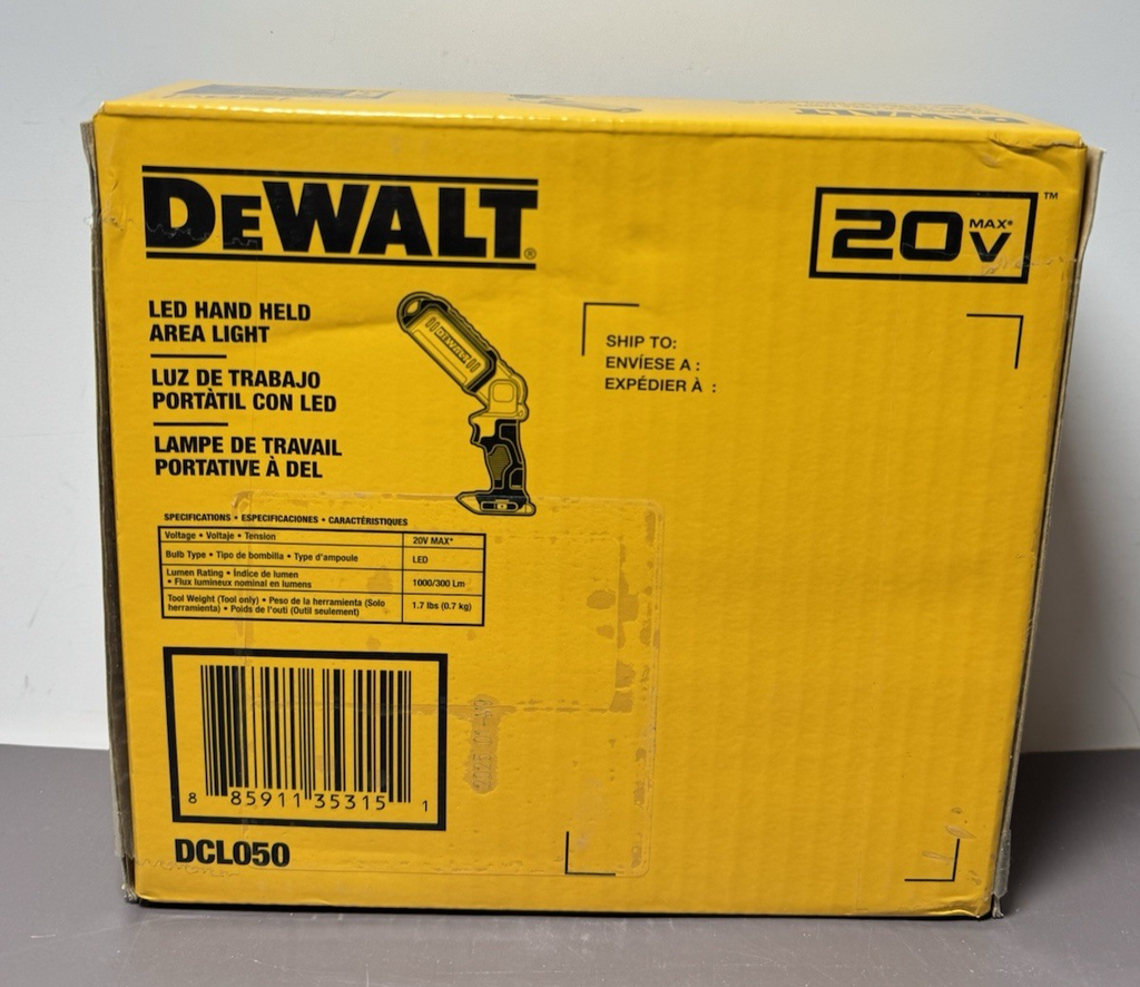 DEWALT DCL050 20V MAX LED Cordless Handheld Area LED Work Light -New #1