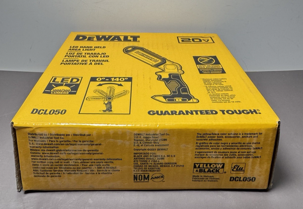 DEWALT DCL050 20V MAX LED Cordless Handheld Area LED Work Light -New #3