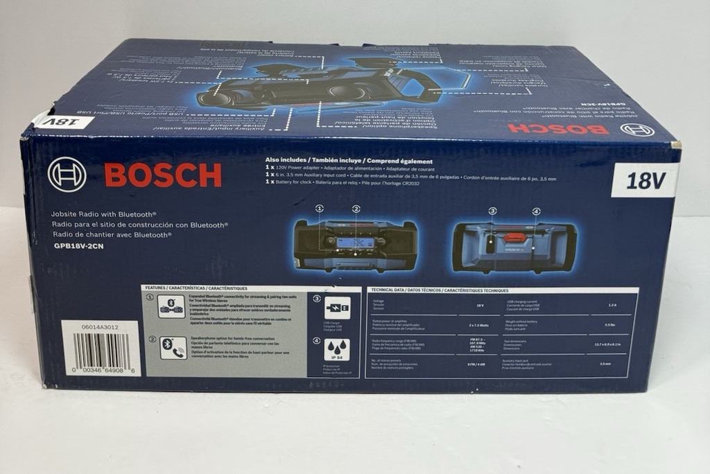 Bosch GPB18V-2CN 18V Job-site Radio w/ Bluetooth Compact High Performance-New #2