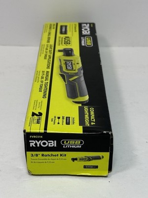 RYOBI FVRC51K 3/8" Ratchet  Lithium-Ion & 2.0 Ah Battery & USB -New Sealed #2
