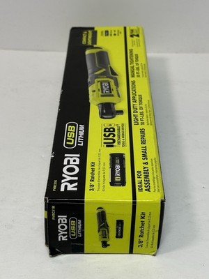 RYOBI FVRC51K 3/8" Ratchet  Lithium-Ion & 2.0 Ah Battery & USB -New Sealed #4
