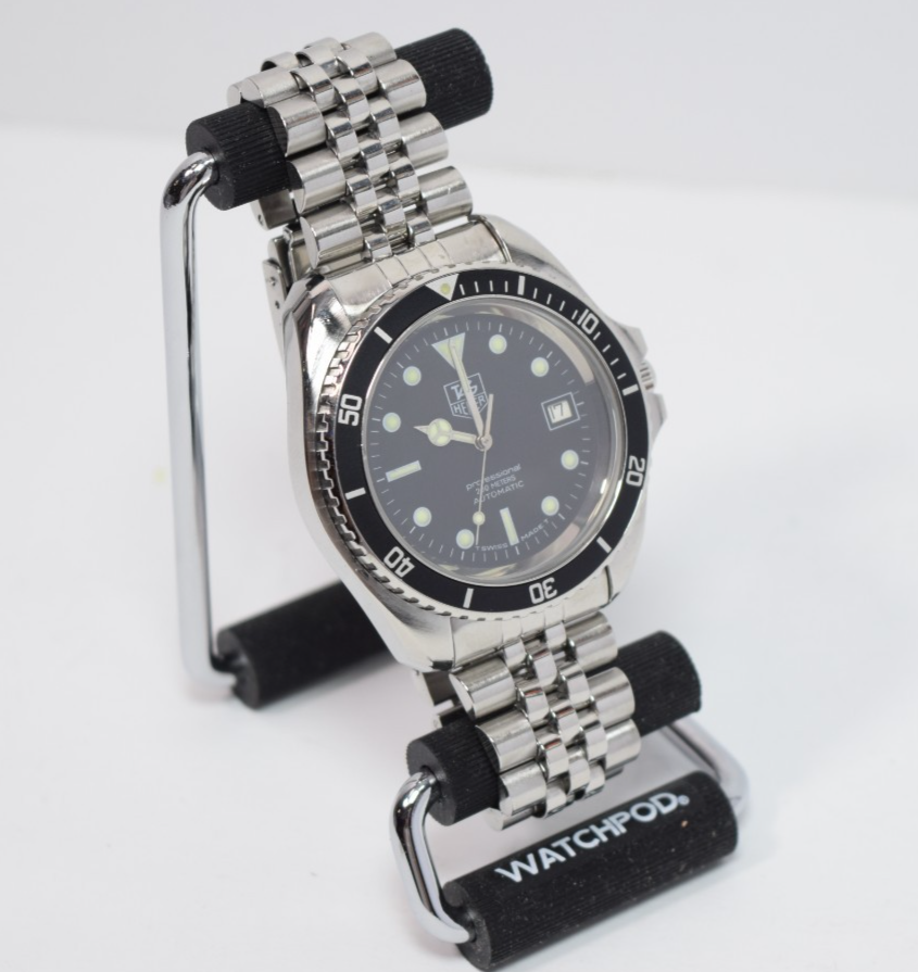 TAG Vintage Heuer 844/5 Professional 200 Automatic Watch Black Dial Steel 39mm #4