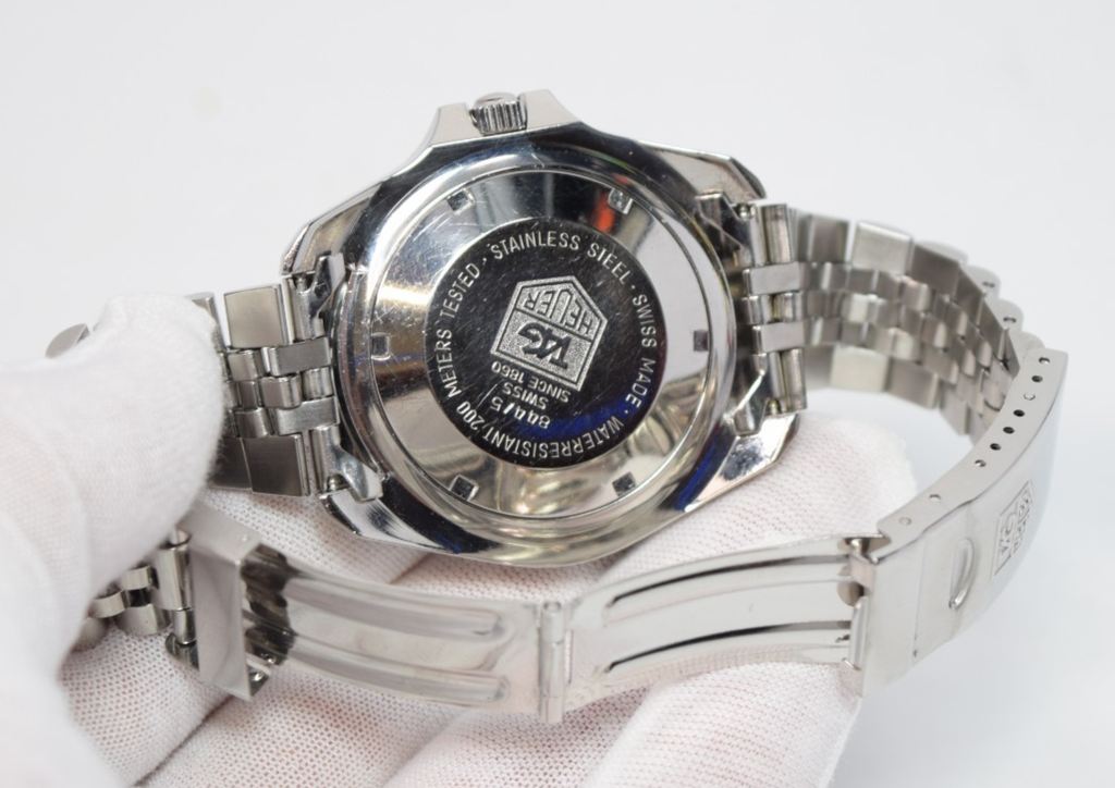 TAG Vintage Heuer 844/5 Professional 200 Automatic Watch Black Dial Steel 39mm #8