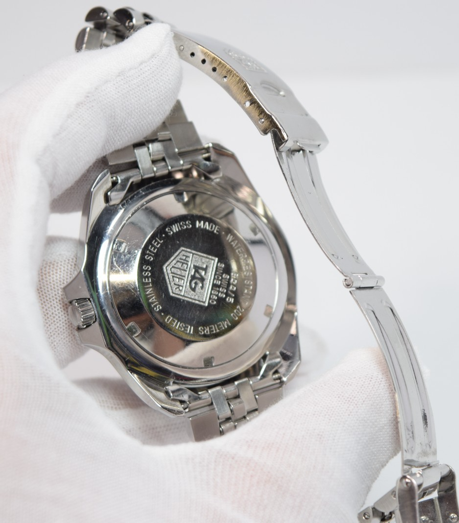 TAG Vintage Heuer 844/5 Professional 200 Automatic Watch Black Dial Steel 39mm #9