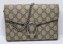 Gucci Dionysus GG Supreme Wallet On Chain Beige Tiger Head Crossbody used