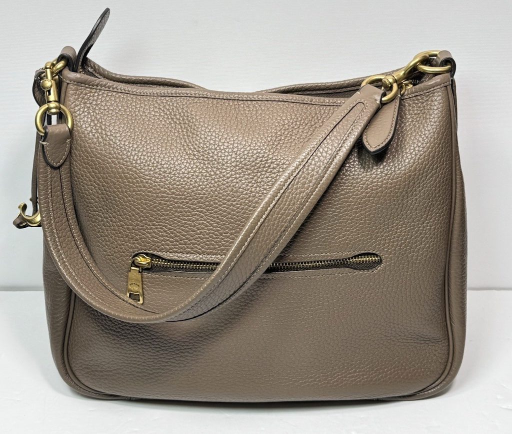 COACH CC435 Cary Shoulder Bag Dark stone Brown Soft Pebble Leather #7