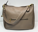 COACH CC435 Cary Shoulder Bag Dark stone Brown Soft Pebble Leather in Boston