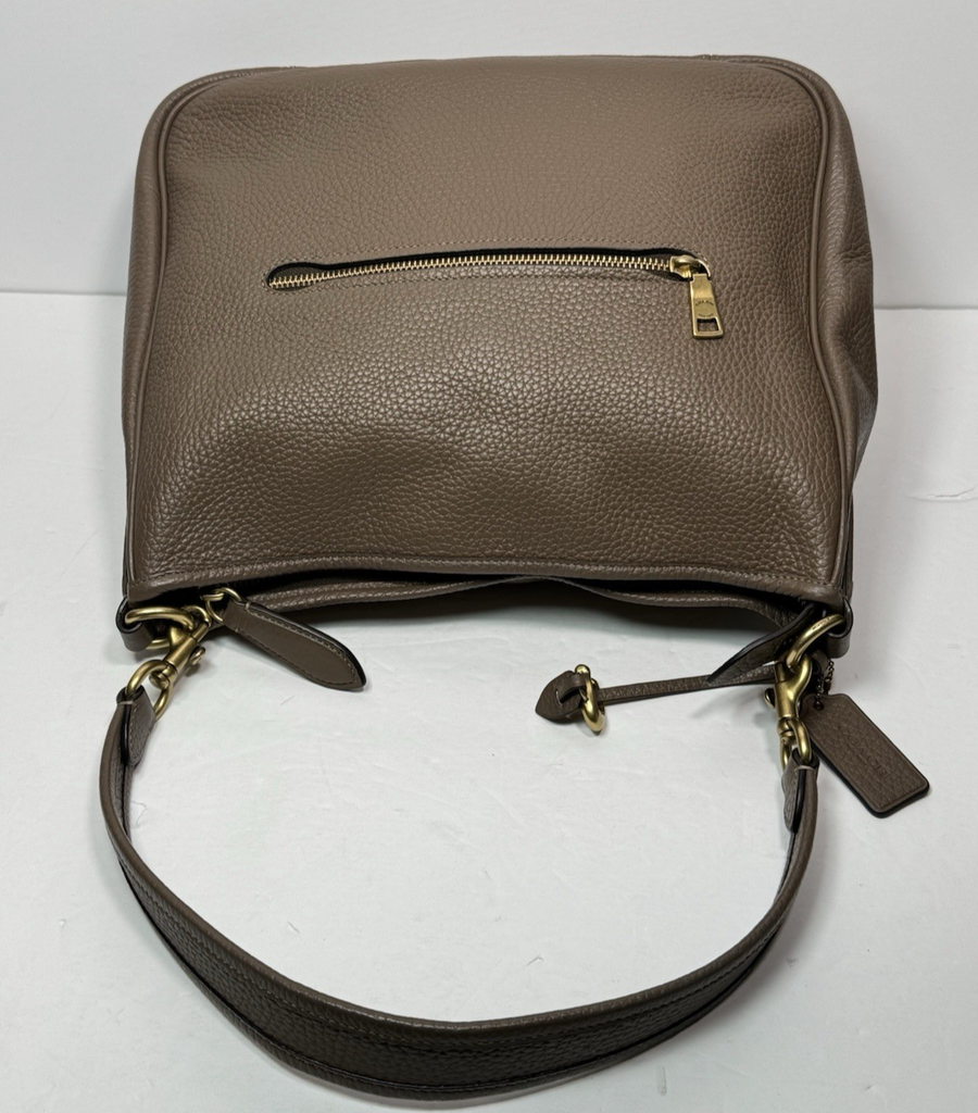 COACH CC435 Cary Shoulder Bag Dark stone Brown Soft Pebble Leather #5