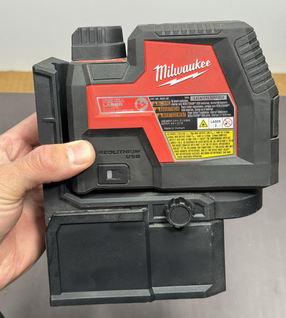 Milwaukee 3522-20 Cross Line & Plumb Point Laser Lever With Battery #4