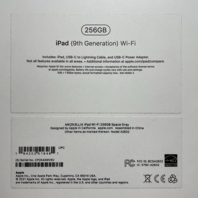 Apple iPad 9th Gen 10.2 " A2602 Wi-Fi only  256 GB Space Gray, 97% battery #6