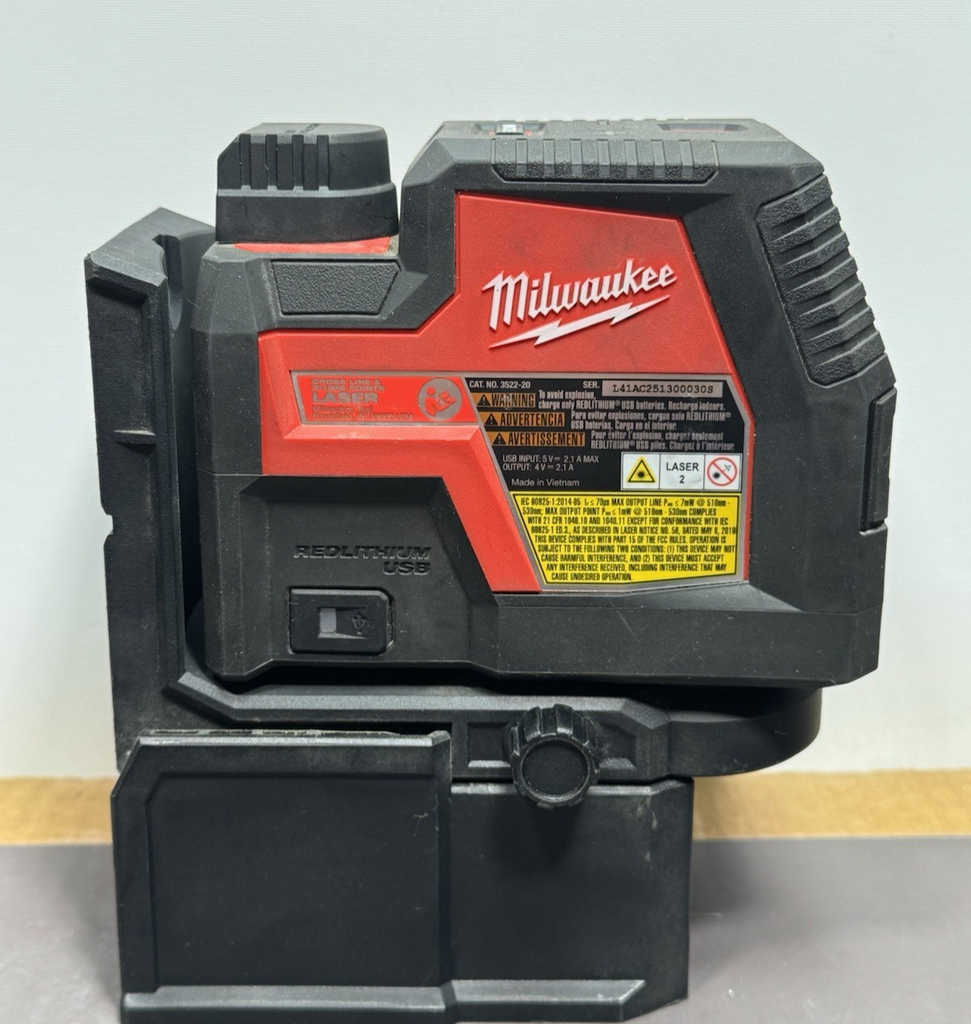 Milwaukee 3522-20 Cross Line & Plumb Point Laser Lever With Battery #2