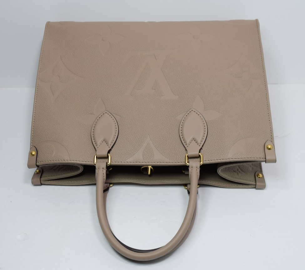 LV OnTheGo MM Bicolor Monogram Empreinte Leather M45607 Turtledove color #3