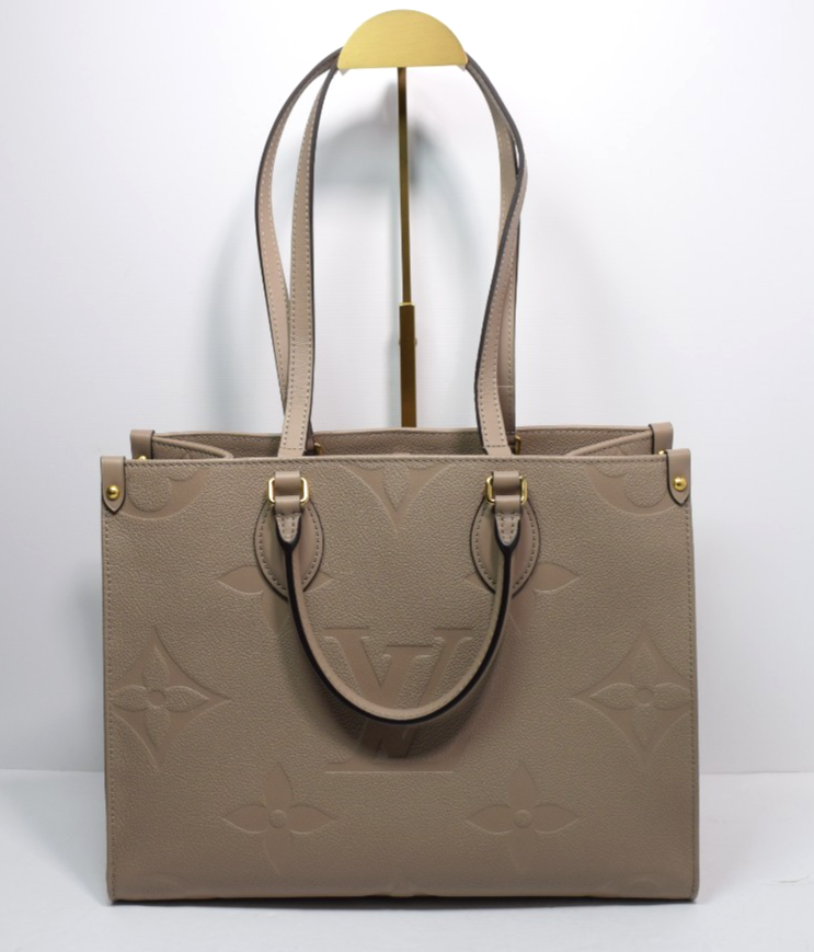 LV OnTheGo MM Bicolor Monogram Empreinte Leather M45607 Turtledove color #5