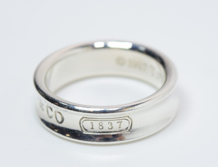 Size 10 Tiffany & Co 1837 Ring Concave Unisex in Sterling Silver - Exc Preowned #2